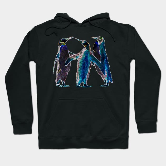 Neon Penguins Hoodie by Izmet